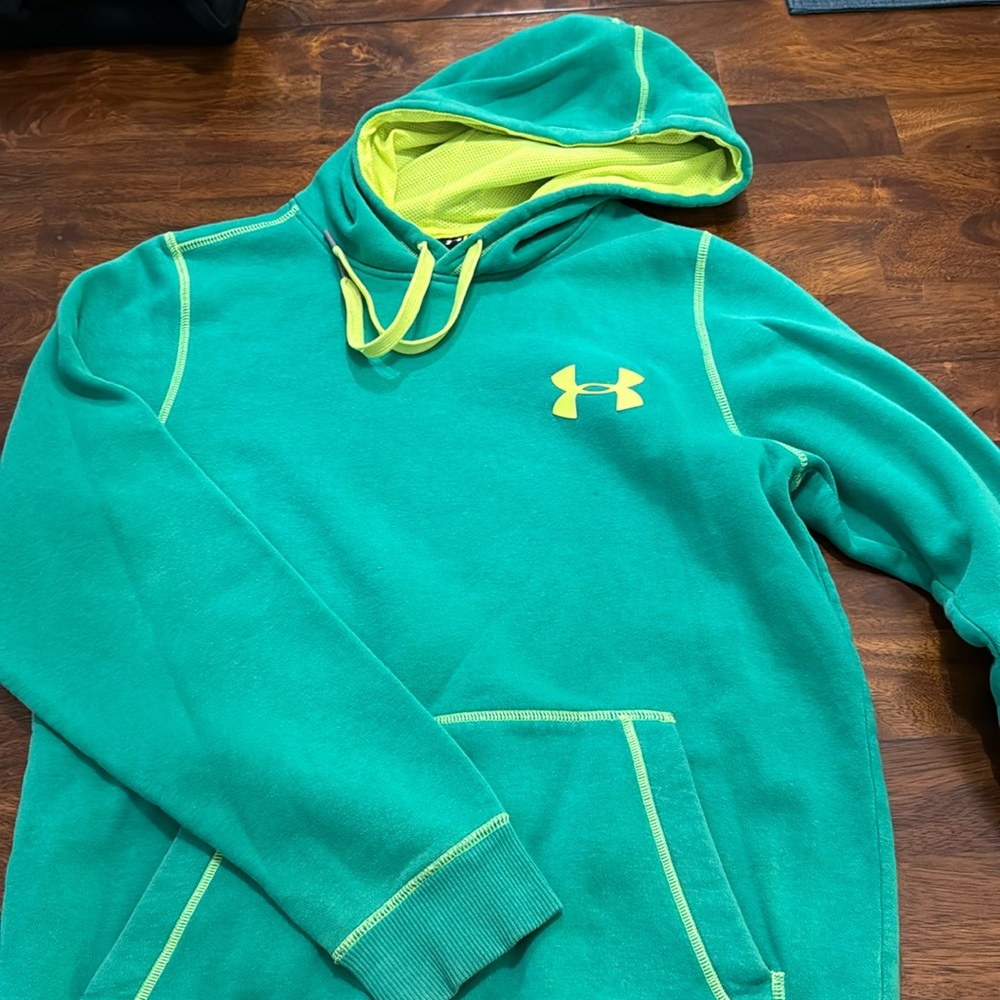 Under Armour men’s small bright green sweatshirt